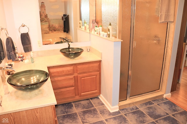650 S Eagles Way, Crawfordsville, IN 47933 - full bathroom featuring a shower stall and double vanity