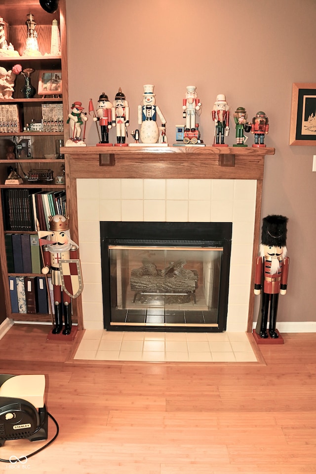 650 S Eagles Way, Crawfordsville, IN 47933 - detailed view of a tile fireplace and wood finished floors