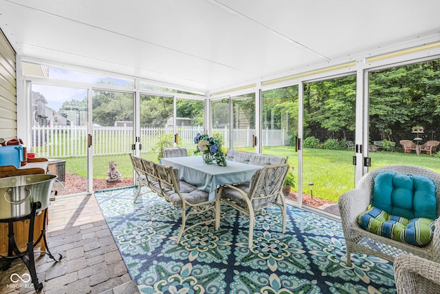6439 Bower Dr, Indianapolis, IN 46241 - sunroom / solarium featuring outdoor dining space