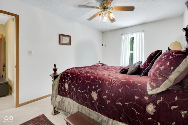 6439 Bower Dr, Indianapolis, IN 46241 - bedroom with carpet flooring, a textured ceiling, and ceiling fan