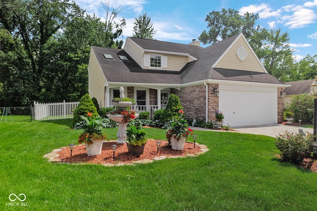 6439 Bower Dr, Indianapolis, IN 46241 - traditional-style house with a shingled roof, a garage, driveway, a chimney, and a porch