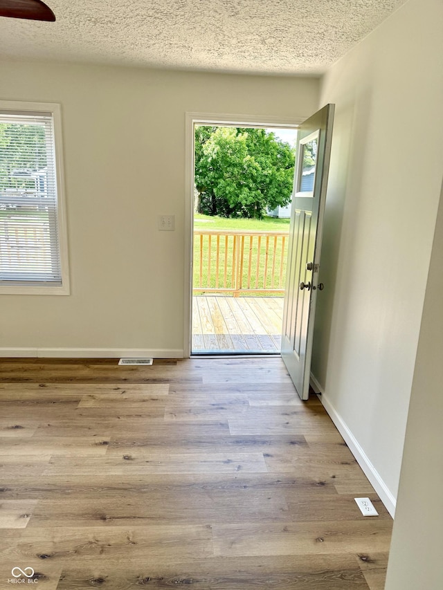 405 E Cowing Dr, Muncie, IN 47303 - foyer with plenty of natural light, wood finished floors, and a textured ceiling