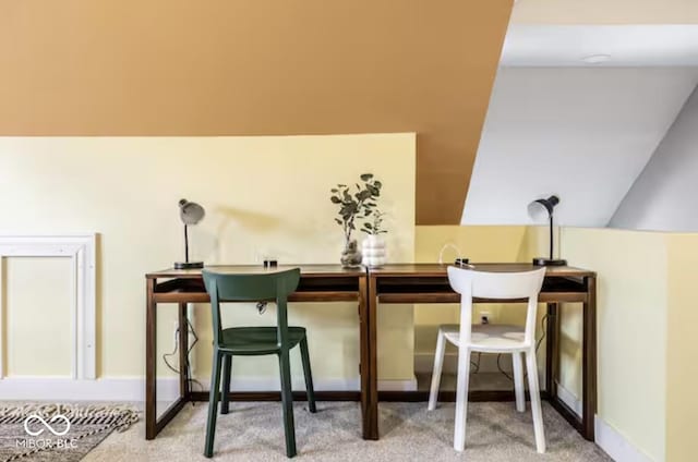 215 E 15th St, Indianapolis, IN 46202 - home office with carpet flooring and vaulted ceiling