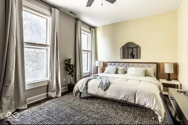 215 E 15th St, Indianapolis, IN 46202 - bedroom with baseboards and a ceiling fan