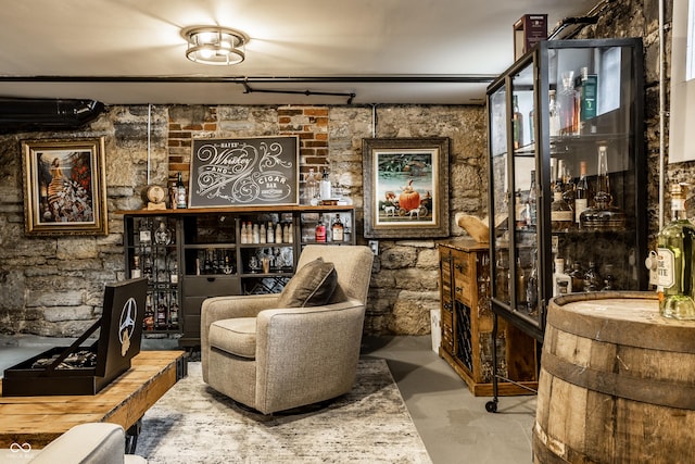 214 E St Joseph St, Indianapolis, IN 46202 - wine room with concrete flooring and bar area