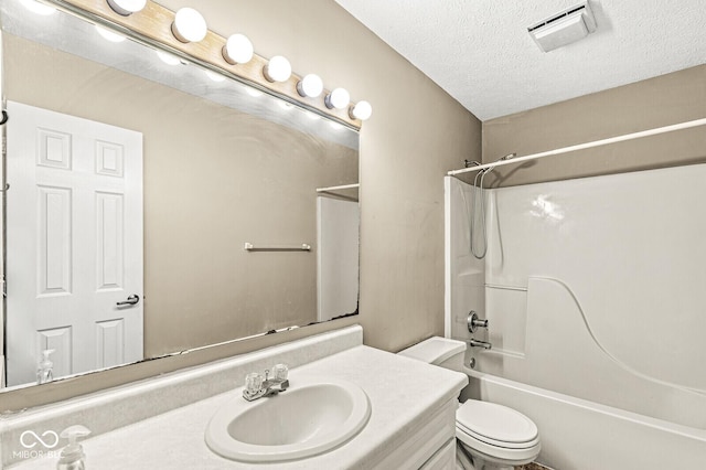 1540 Brook Pointe Dr, Indianapolis, IN 46234 - bathroom featuring shower / bathtub combination, vanity, and a textured ceiling