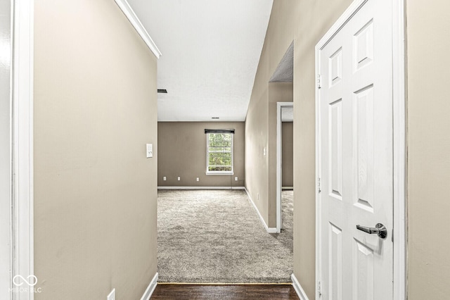 1540 Brook Pointe Dr, Indianapolis, IN 46234 - hall featuring baseboards and dark carpet