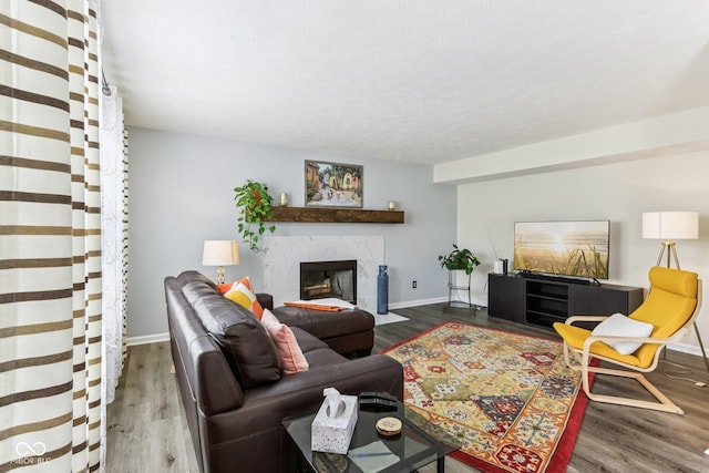 6711 Crestwell Ln, Indianapolis, IN 46268 - living room with wood finished floors and a fireplace