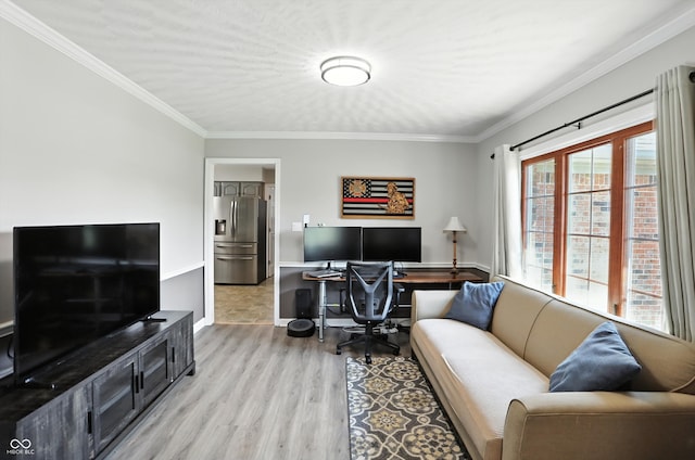 8030 5 Points Rd, Indianapolis, IN 46259 - home office featuring light wood-style floors and ornamental molding