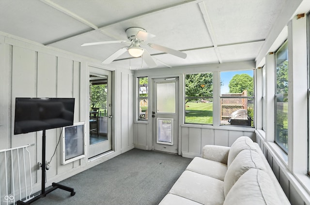 8030 5 Points Rd, Indianapolis, IN 46259 - sunroom / solarium with ceiling fan and an outdoor living space