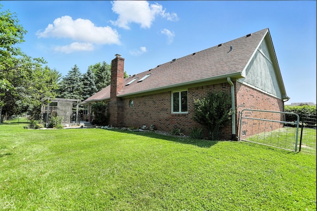 8030 5 Points Rd, Indianapolis, IN 46259 - back of house with brick siding, roof with shingles, and a chimney