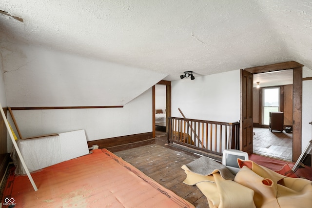 5396 N 1000 E, Sheridan, IN 46069 - additional living space with a textured ceiling, hardwood / wood-style flooring, and lofted ceiling