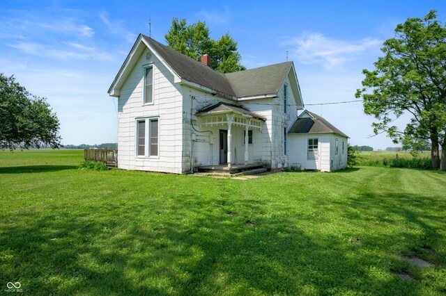 5396 N 1000 E, Sheridan, IN 46069 - rear view of property with a lawn and a chimney