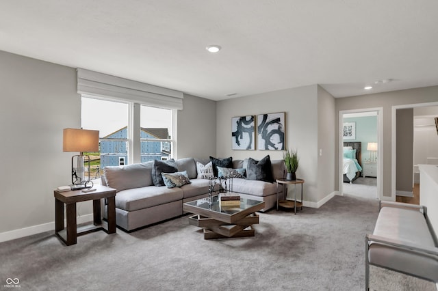 5343 Pelion Pl, Mccordsville, IN 46055 - carpeted living area with baseboards and recessed lighting