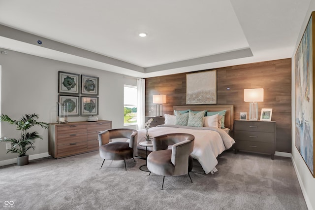 5343 Pelion Pl, Mccordsville, IN 46055 - carpeted bedroom featuring wooden walls and a raised ceiling