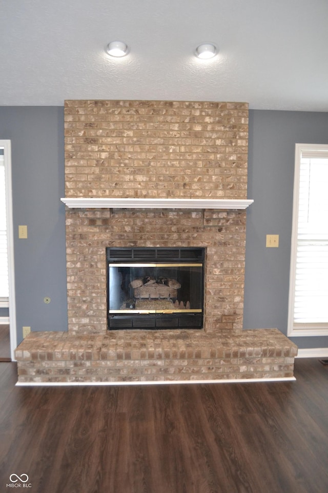 112 Marble Arch Way, Lafayette, IN 47905 - detailed view of wood finished floors and a brick fireplace