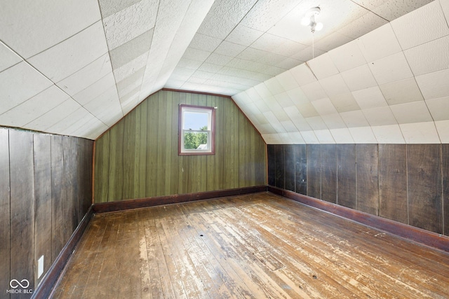 206 E Franklin St, Roachdale, IN 46172 - bonus room with wood-type flooring, wooden walls, and lofted ceiling