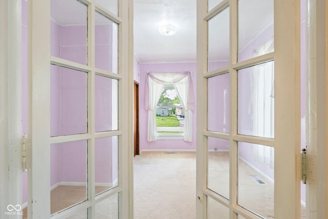 206 E Franklin St, Roachdale, IN 46172 - doorway to outside featuring carpet floors and french doors