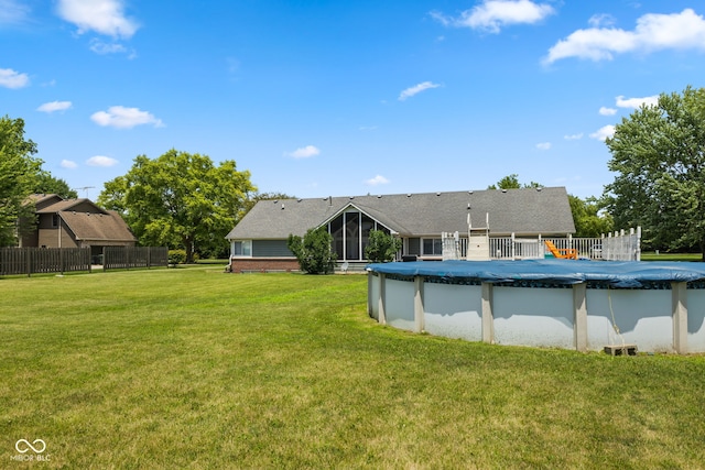 1439 E Mckenzie Rd, Greenfield, IN 46140 - back of property featuring a covered pool