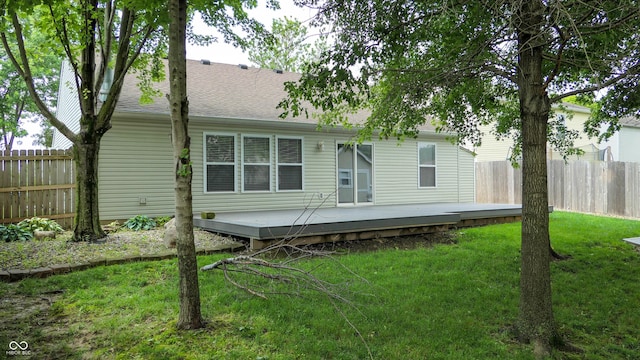 6816 Minnow Dr, Indianapolis, IN 46237 - rear view of property featuring a deck and roof with shingles
