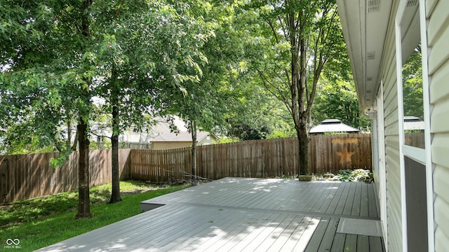 6816 Minnow Dr, Indianapolis, IN 46237 - wooden deck featuring a fenced backyard
