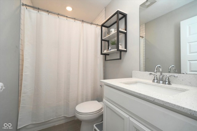 11663 Winnower, Noblesville, IN 46060 - full bathroom featuring vanity, shower / bath combination with curtain, wood finished floors, and recessed lighting