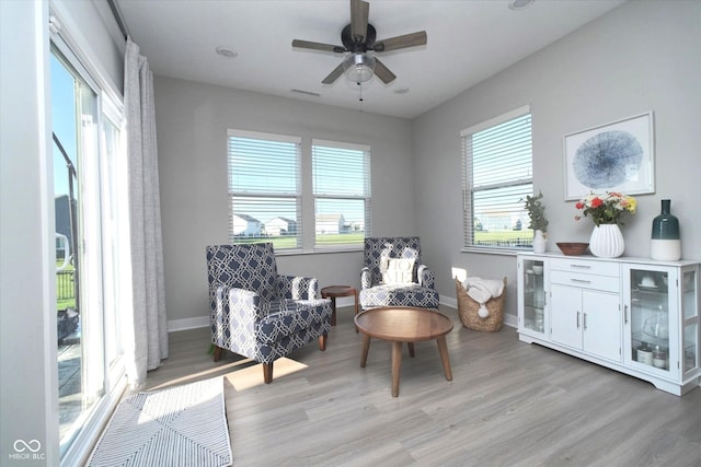 11663 Winnower, Noblesville, IN 46060 - sitting room featuring light wood finished floors and a ceiling fan