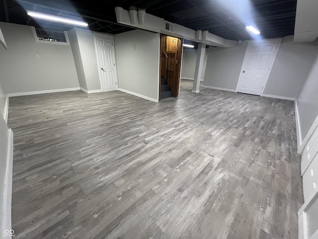 5363 Primrose Ave, Indianapolis, IN 46220 - finished basement with wood finished floors and stairway
