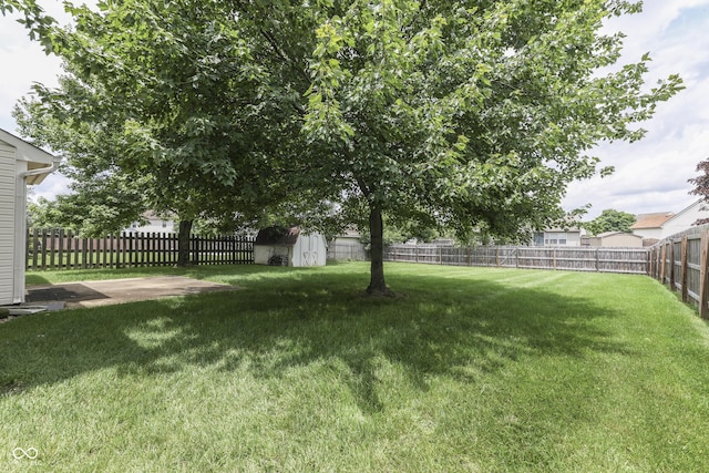 7914 Willow Wind Cir, Indianapolis, IN 46239 - fenced backyard with a storage unit