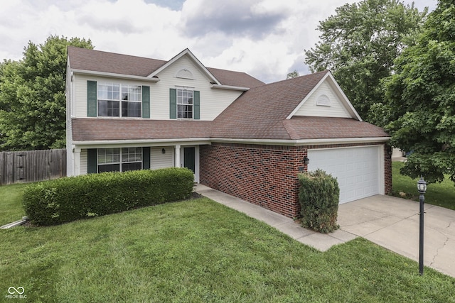 7914 Willow Wind Cir, Indianapolis, IN 46239 - traditional home with a garage, brick siding, driveway, and a shingled roof
