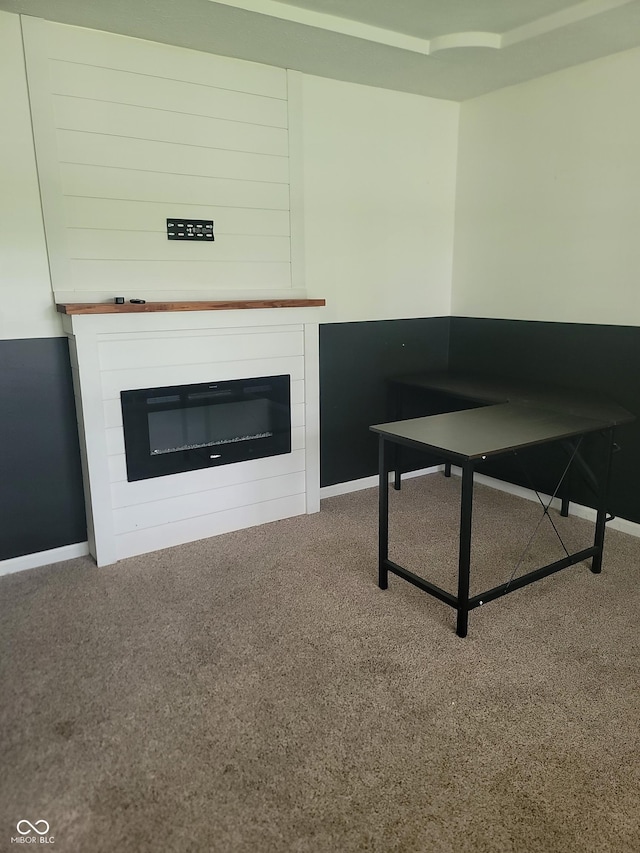 922 Eagle Brook Dr, Shelbyville, IN 46176 - home office with carpet and a glass covered fireplace