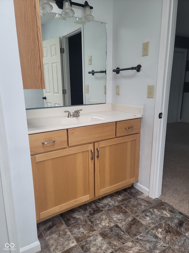 922 Eagle Brook Dr, Shelbyville, IN 46176 - bathroom featuring vanity and stone finish floors