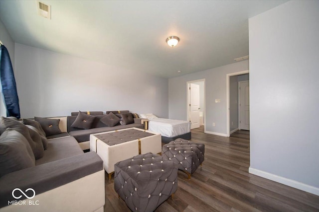 5859 Edelle Dr, Indianapolis, IN 46237 - living area featuring baseboards and dark wood-style floors