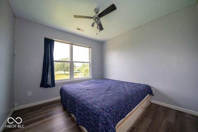 5859 Edelle Dr, Indianapolis, IN 46237 - bedroom with wood finished floors and ceiling fan