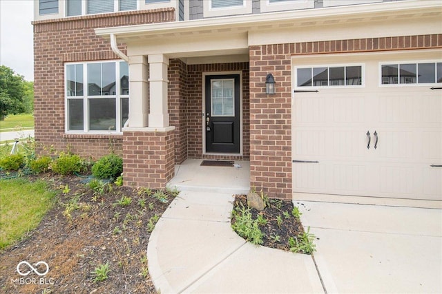 3609 Merchmont Rd, Bargersville, IN 46106 - doorway to property featuring brick siding and an attached garage