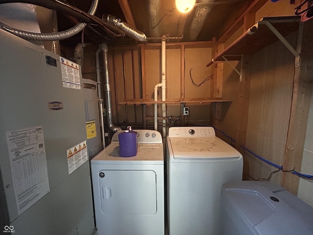 3525 Valley Lake Dr, Indianapolis, IN 46227 - laundry area featuring separate washer and dryer and heating unit