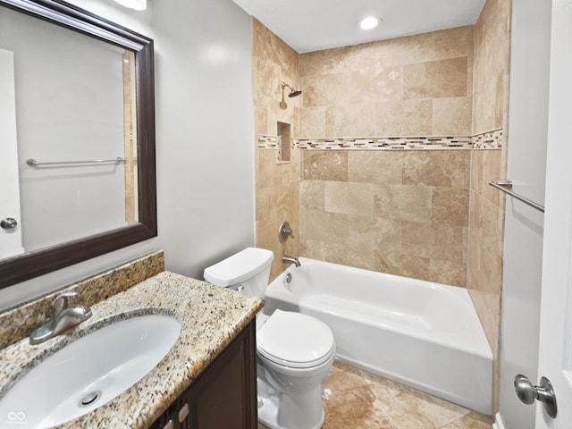 770 Tulip Ln, Greenwood, IN 46143 - full bath featuring vanity, bathing tub / shower combination, and recessed lighting