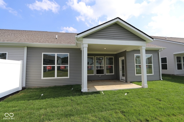 10602 Maidenhair Dr, Indianapolis, IN 46239 - rear view of property with a patio area and roof with shingles