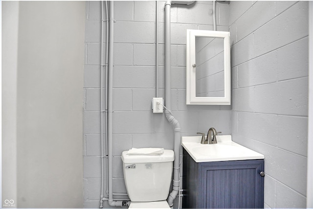 3322 N Riley Ave N, Indianapolis, IN 46218 - bathroom with vanity and concrete block wall