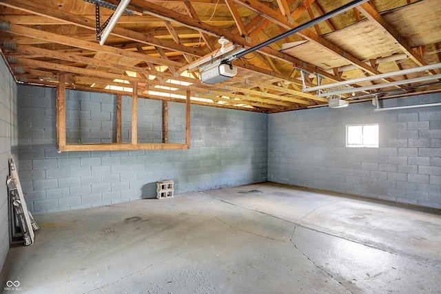 3322 N Riley Ave N, Indianapolis, IN 46218 - basement featuring a garage and concrete block wall