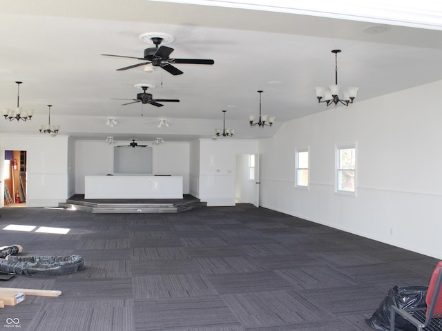 1267 W 750 S, Trafalgar, IN 46181 - garage with baseboards and a ceiling fan
