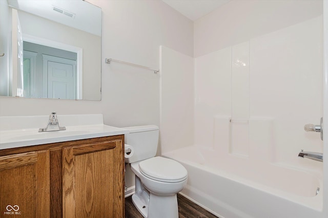 12121 Driftstone Dr, Fishers, IN 46037 - bathroom with vanity, wood finished floors, and bathing tub / shower combination