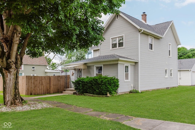 216 N Clinton St, Boswell, IN 47921 - view of front of home featuring a shingled roof and a chimney