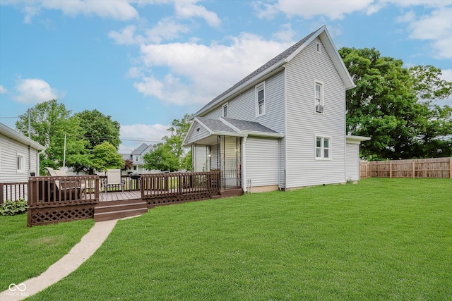 216 N Clinton St, Boswell, IN 47921 - rear view of house featuring a deck