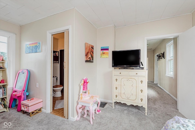 216 N Clinton St, Boswell, IN 47921 - game room with carpet floors and healthy amount of natural light