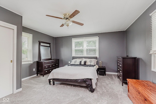 216 N Clinton St, Boswell, IN 47921 - bedroom with carpet flooring and a ceiling fan