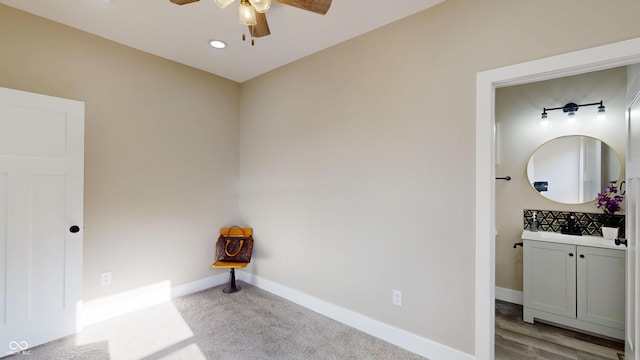 1809 S H St, Elwood, IN 46036 - unfurnished room with ceiling fan and recessed lighting