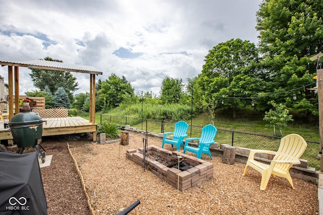 6532 Amherst Way, Zionsville, IN 46077 - view of yard featuring an outdoor fire pit and a vegetable garden