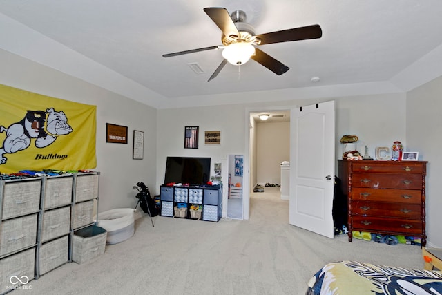15098 Newburyport Dr, Fortville, IN 46040 - carpeted bedroom featuring ceiling fan
