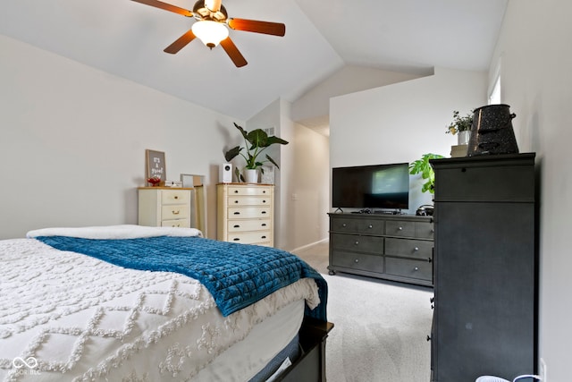 15098 Newburyport Dr, Fortville, IN 46040 - bedroom featuring lofted ceiling, carpet, and a ceiling fan